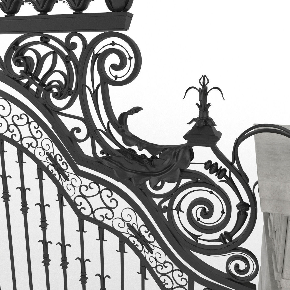 Exterior Mansion Gate 3D model_17