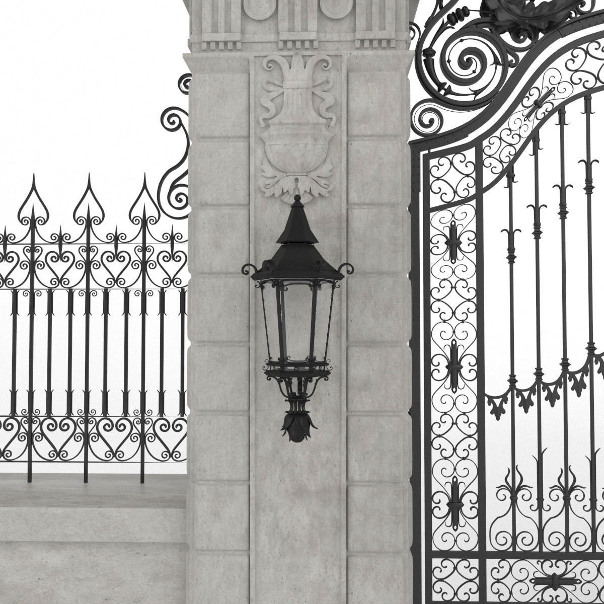 Exterior Mansion Gate 3D model_21