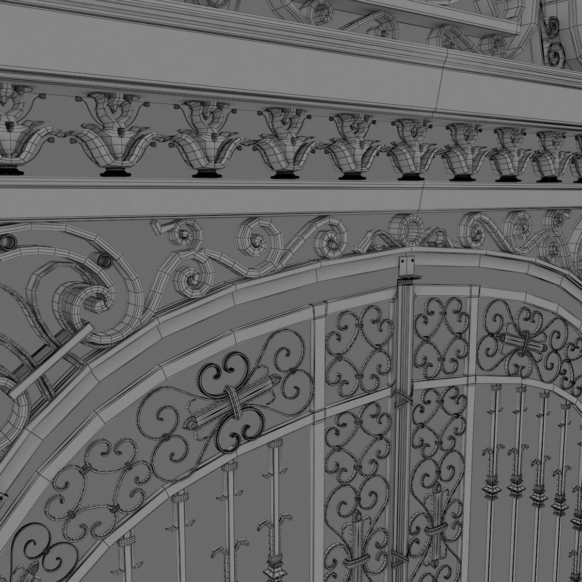 Exterior Mansion Gate 3D model_10