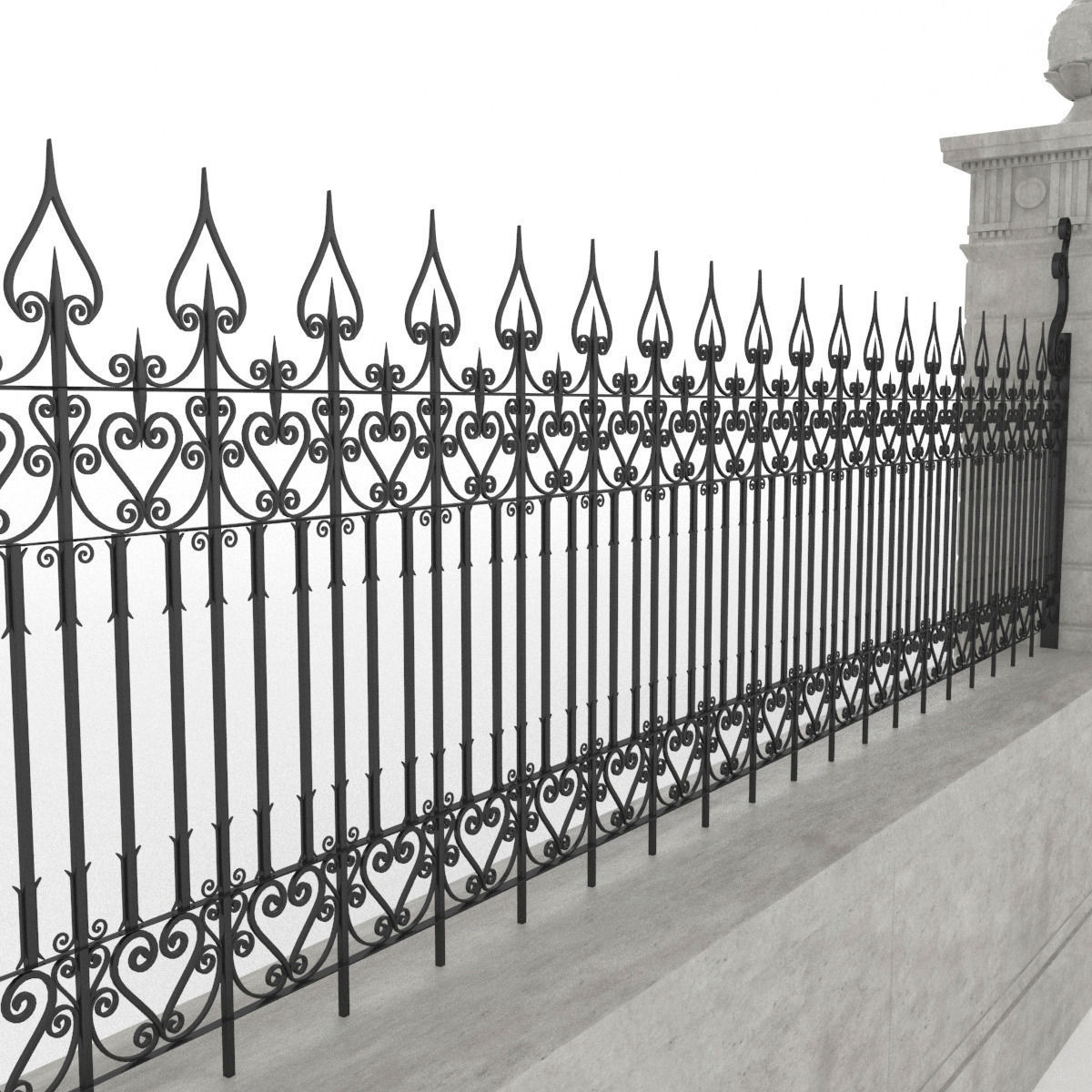 Exterior Mansion Gate 3D model_16
