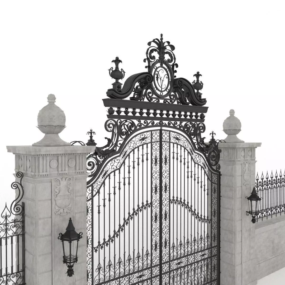 Exterior Mansion Gate 3D model_0