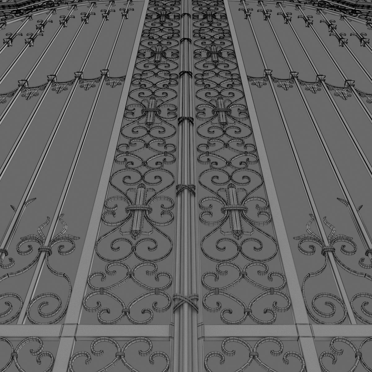 Exterior Mansion Gate 3D model_13