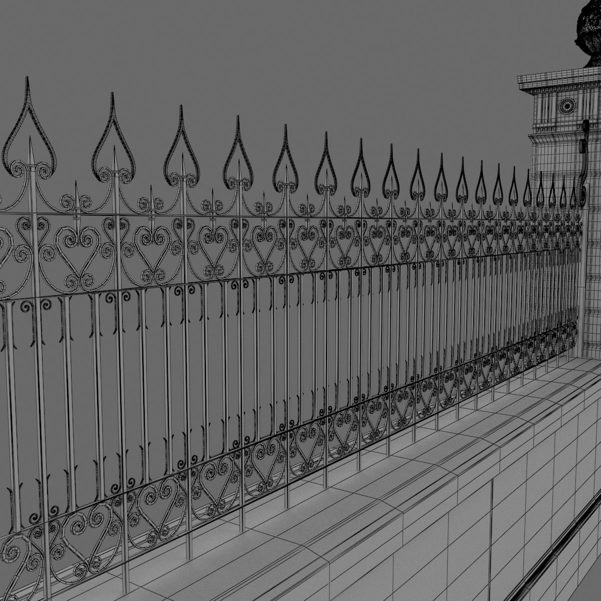 Exterior Mansion Gate 3D model_6