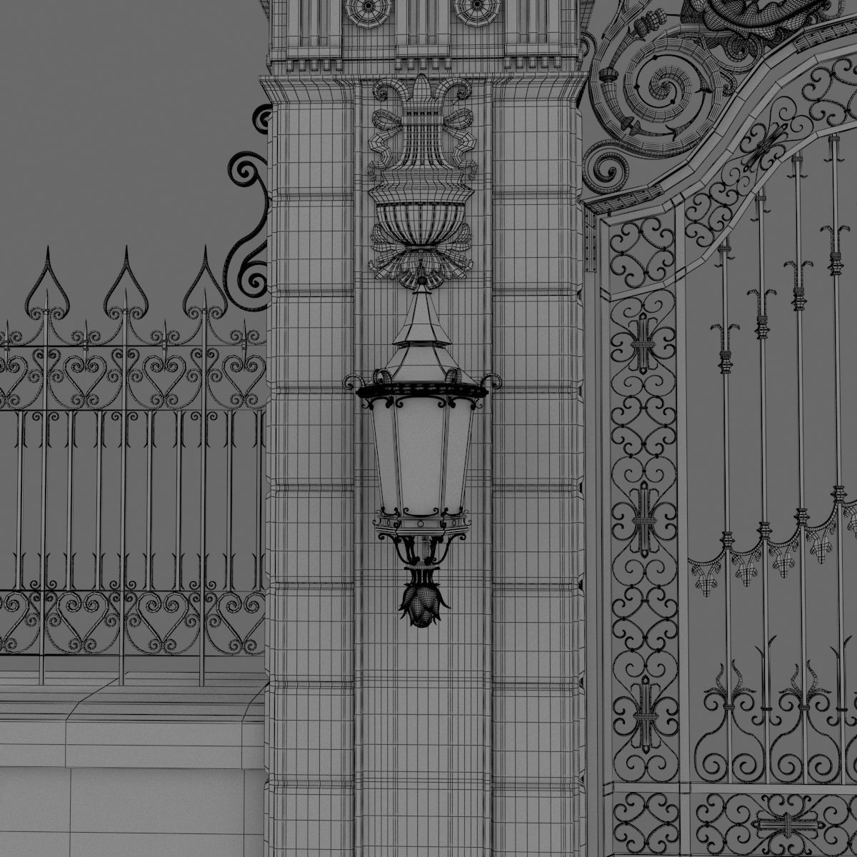Exterior Mansion Gate 3D model_12
