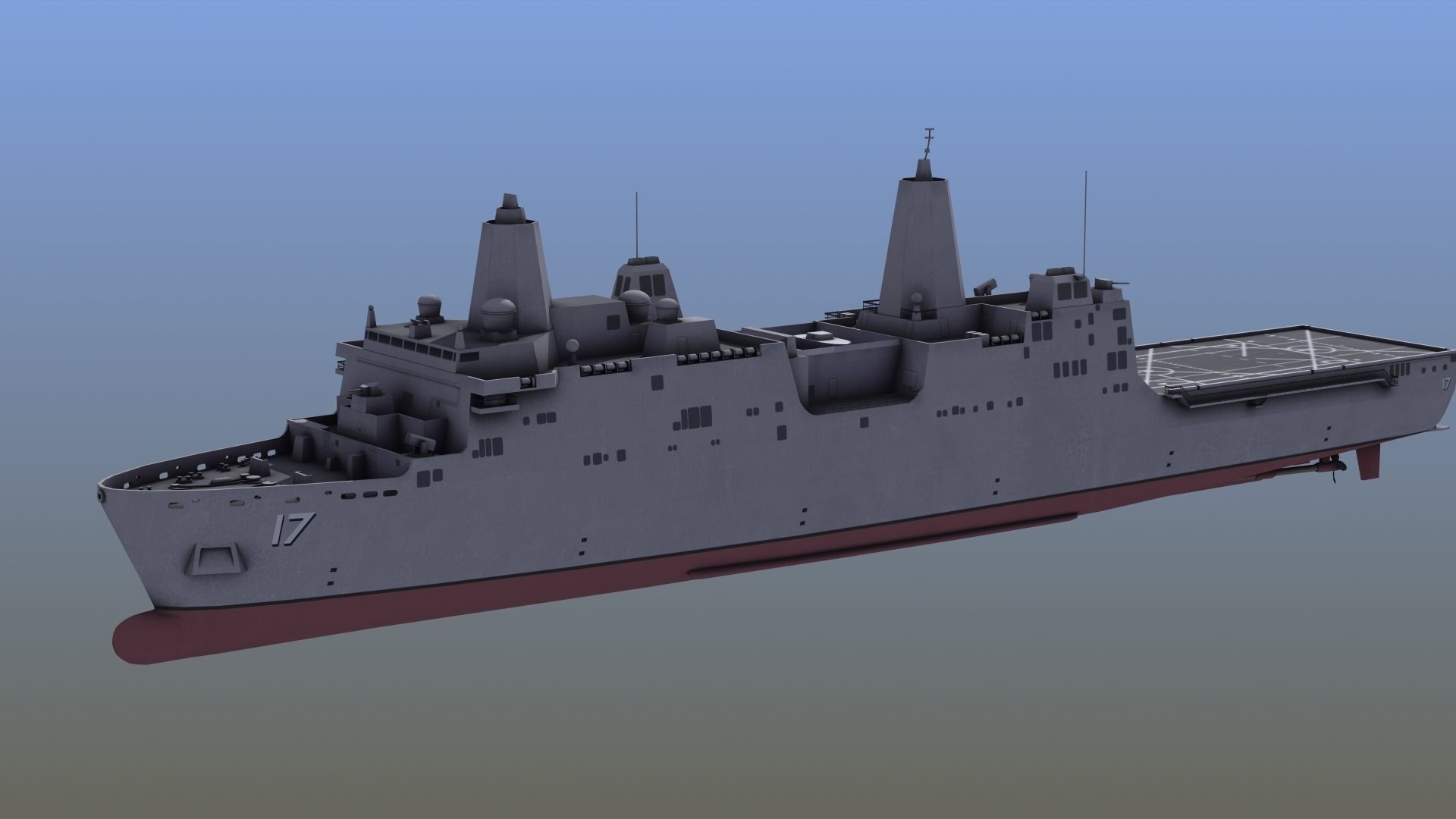 San Antonio LPD Assault Ship 3D model_2