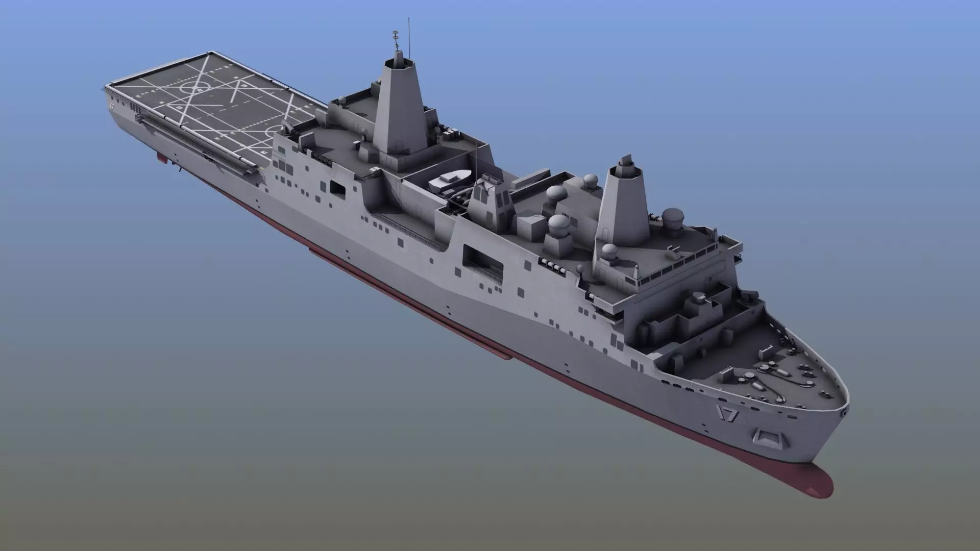 San Antonio LPD Assault Ship 3D model_0