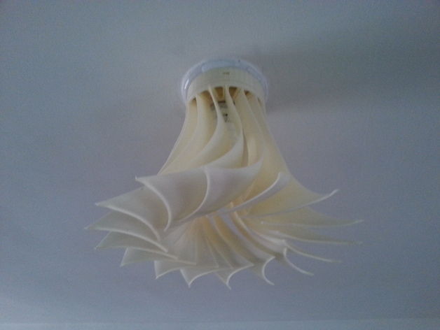 Turbine Inspired Lamp Shade Free 3D print model_2