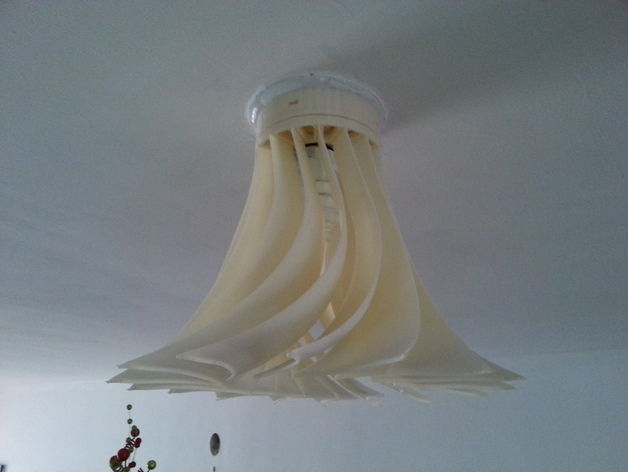 Turbine Inspired Lamp Shade Free 3D print model_3