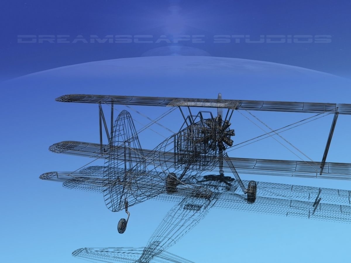 Stearman PT-17 Kaydet Military Trainer 3D model_11