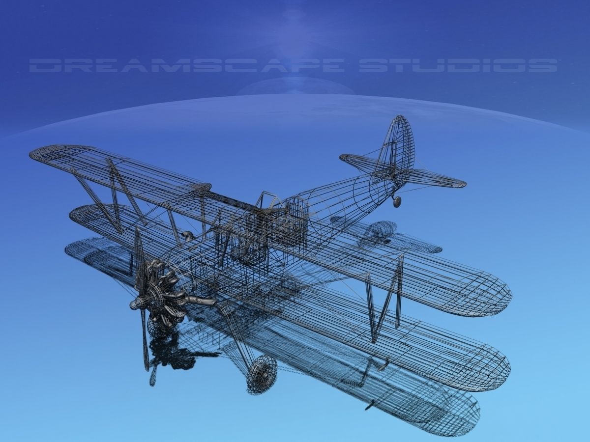 Stearman PT-17 Kaydet Military Trainer 3D model_15