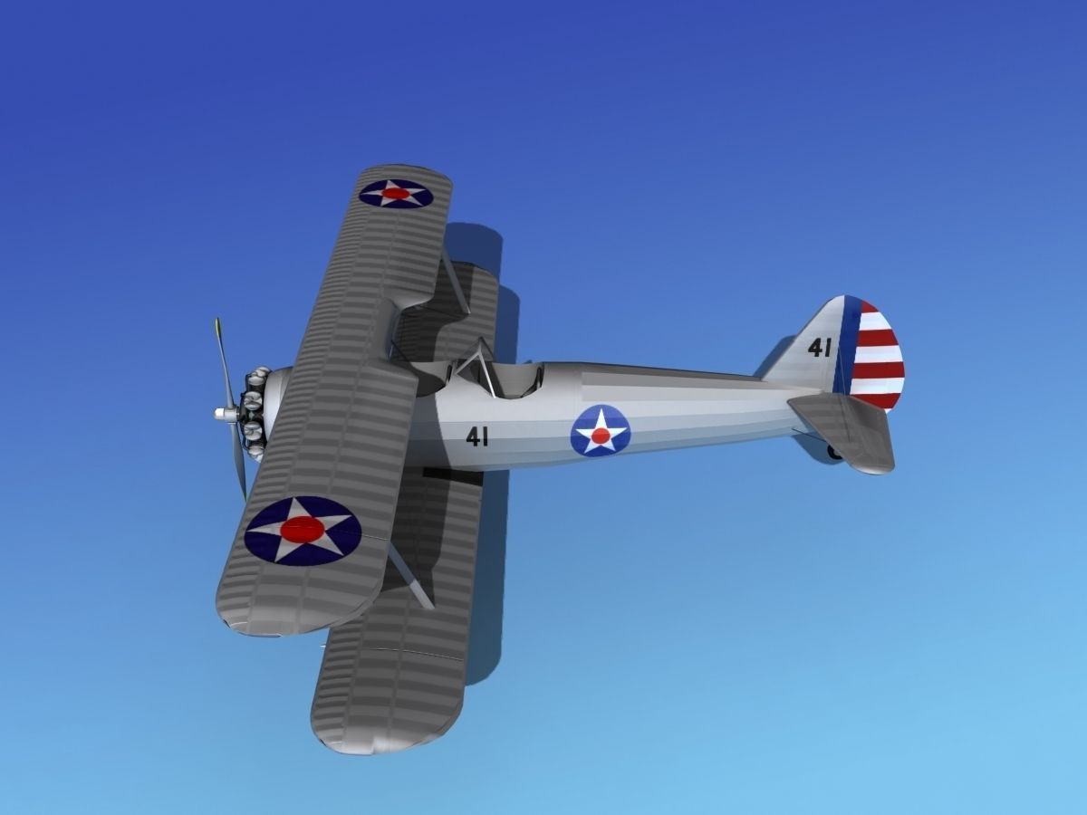 Stearman PT-17 Kaydet Military Trainer 3D model_10
