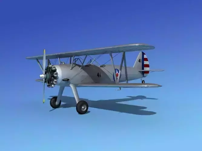 Stearman PT-17 Kaydet Military Trainer 3D model Stearman PT-17 Kaydet Military Trainer 3D model