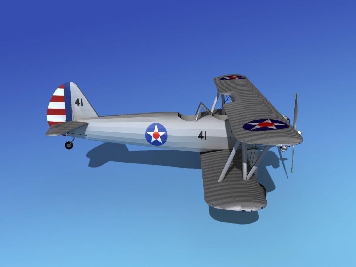 Stearman PT-17 Kaydet Military Trainer 3D model_4
