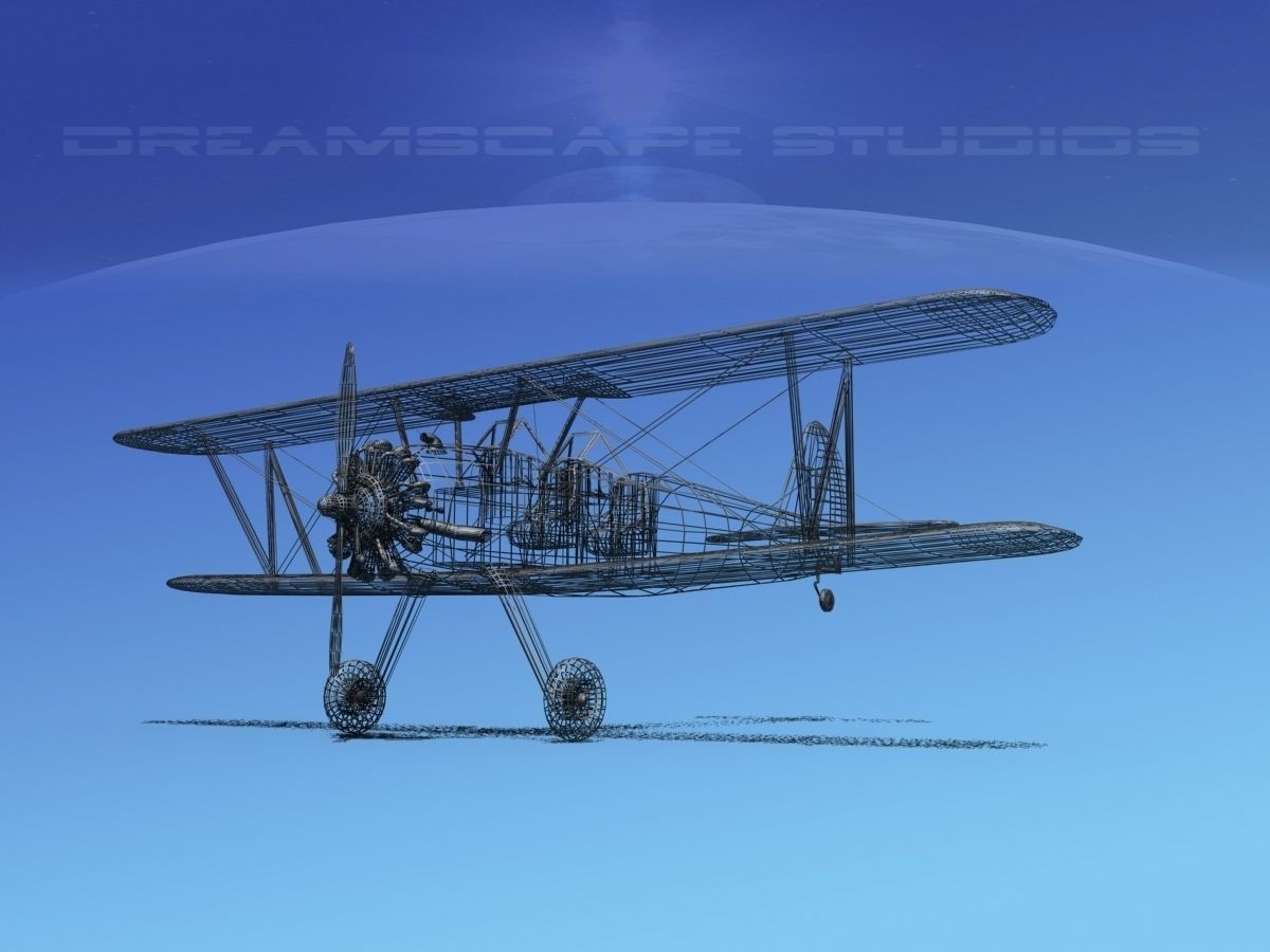 Stearman PT-17 Kaydet Military Trainer 3D model_13
