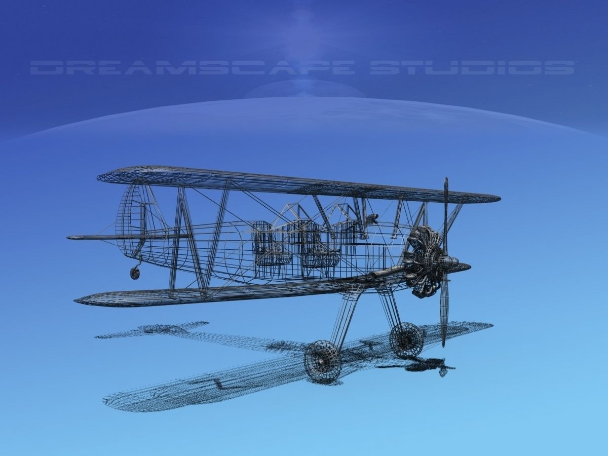 Stearman PT-17 Kaydet Military Trainer 3D model_14