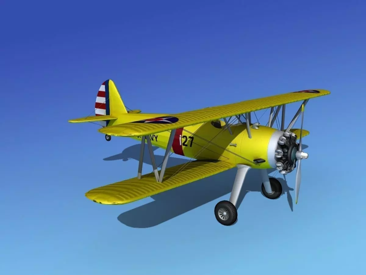 Stearman PT-17 Kaydet V04 3D model_0