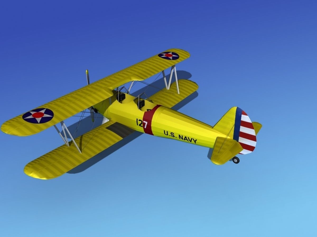 Stearman PT-17 Kaydet V04 3D model_8