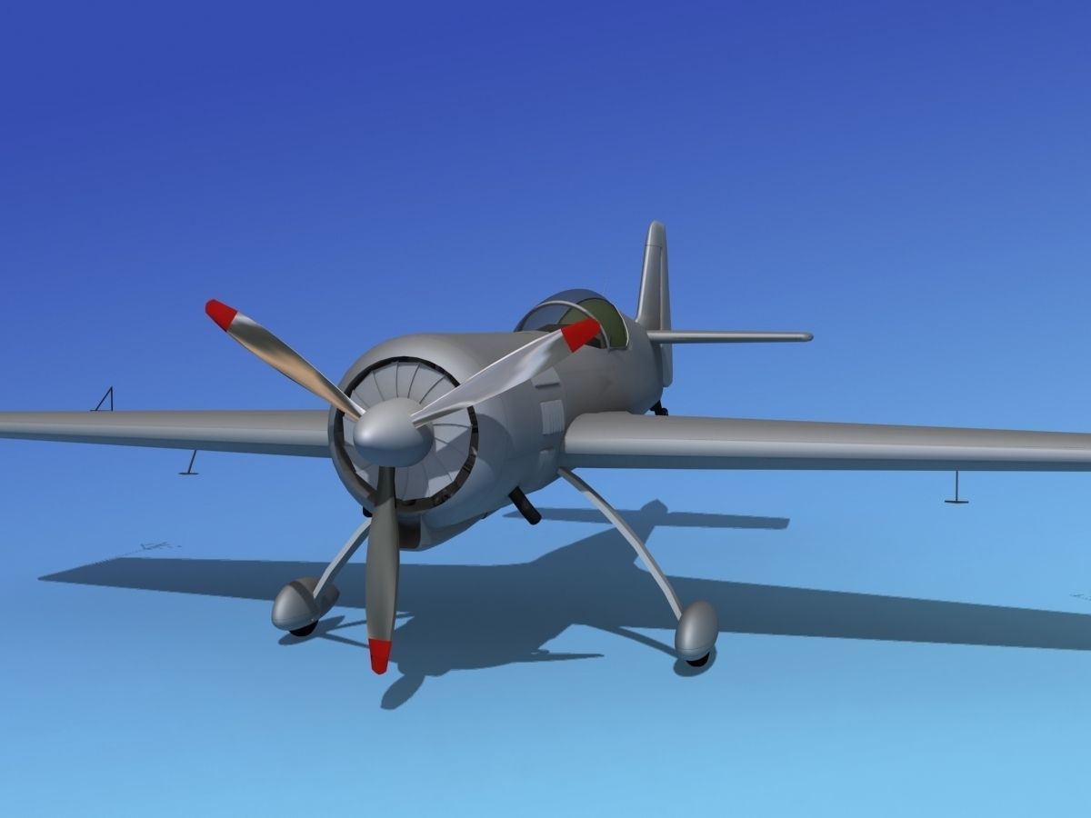 Sukhoi SU-26 Aerobat Bare Metal 3D model_1