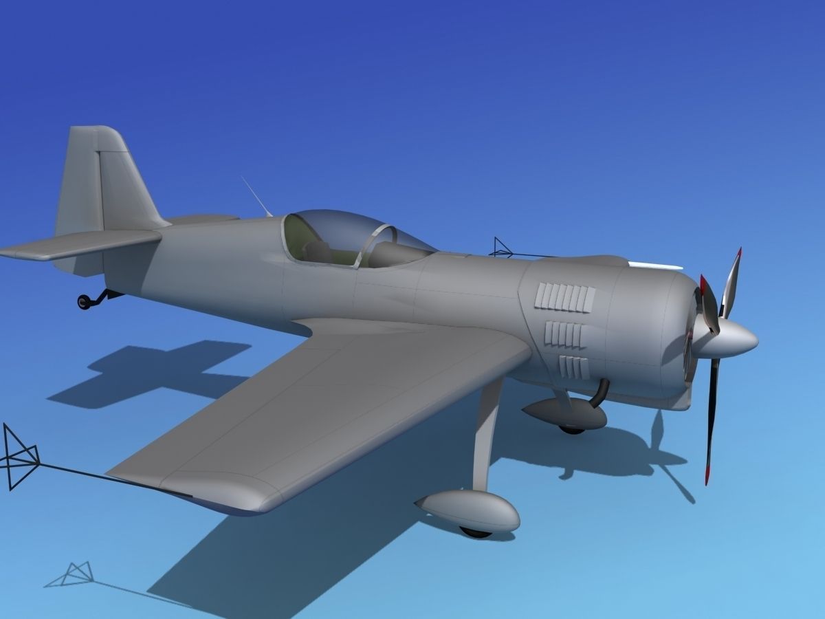 Sukhoi SU-26 Aerobat Bare Metal 3D model_4