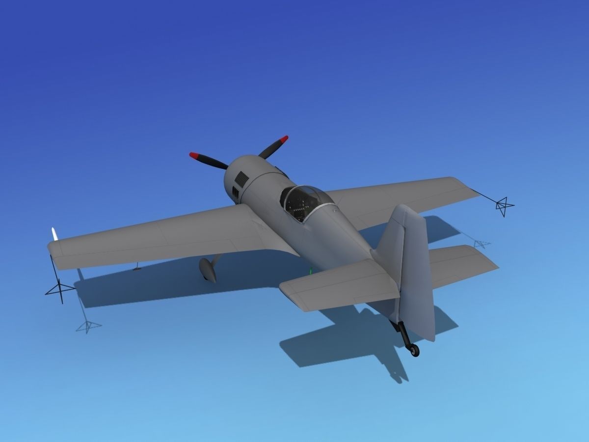 Sukhoi SU-26 Aerobat Bare Metal 3D model_7
