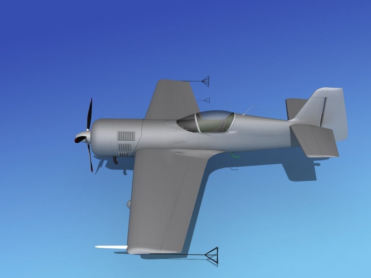 Sukhoi SU-26 Aerobat Bare Metal 3D model_9