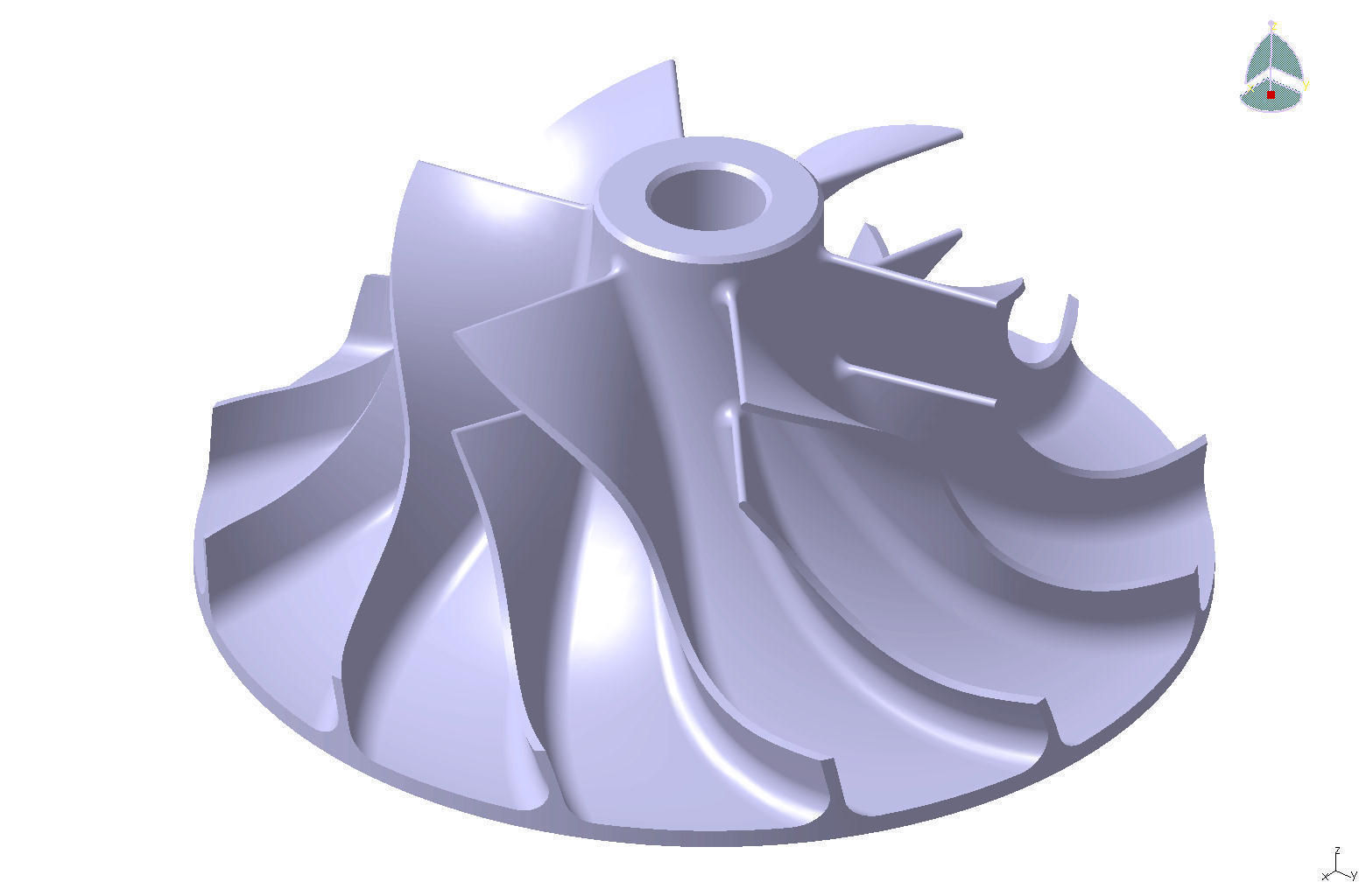 Turbocharger Rotor free 3D model | CGTrader