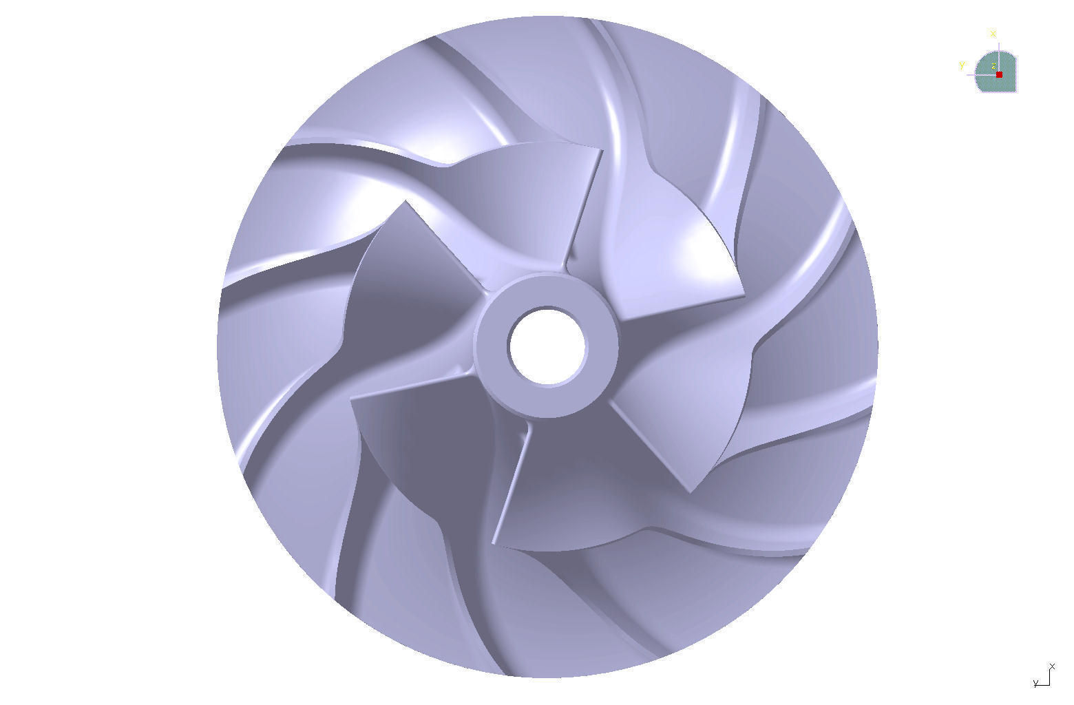 Turbocharger Rotor Free 3D model_1