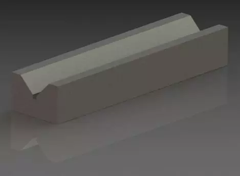 V tool rectangular piece of metal 3D model_0