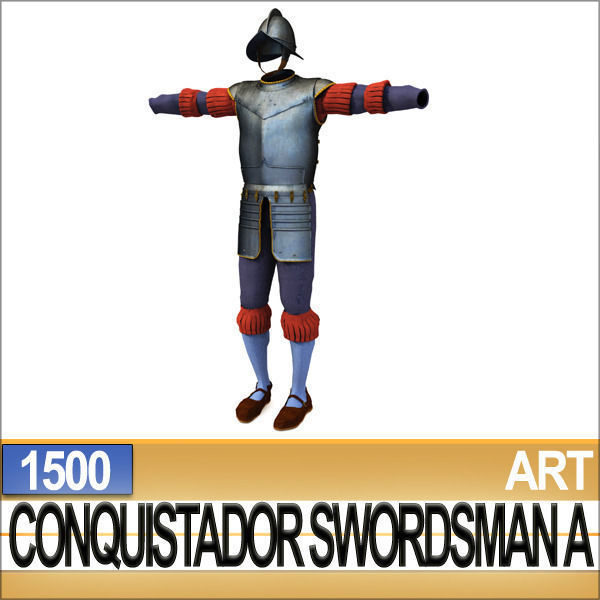 Conquistador Swordsman Props Poser Daz A 1500 3D model_12