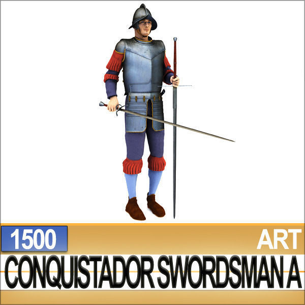 Conquistador Swordsman Props Poser Daz A 1500 3D model_5