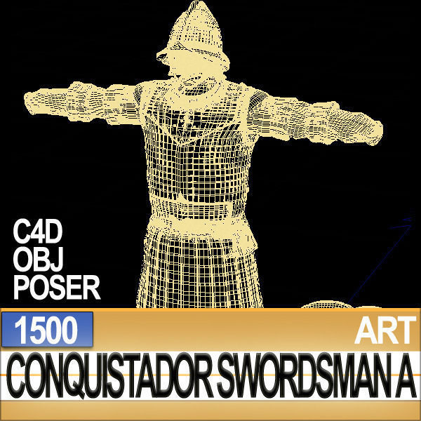 Conquistador Swordsman Props Poser Daz A 1500 3D model_31