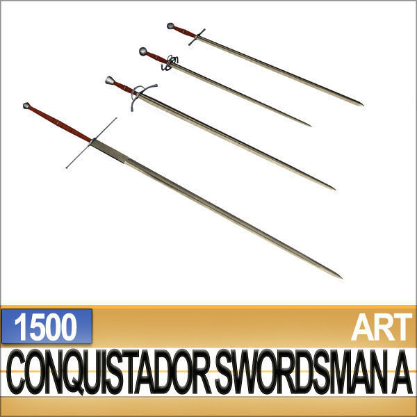 Conquistador Swordsman Props Poser Daz A 1500 3D model_23