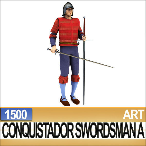 Conquistador Swordsman Props Poser Daz A 1500 3D model_4