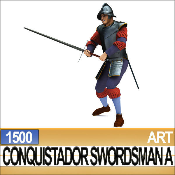 Conquistador Swordsman Props Poser Daz A 1500 3D model_3