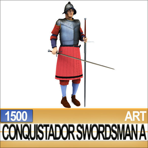 Conquistador Swordsman Props Poser Daz A 1500 3D model_6