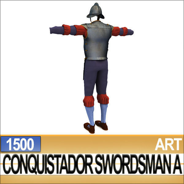 Conquistador Swordsman Props Poser Daz A 1500 3D model_13