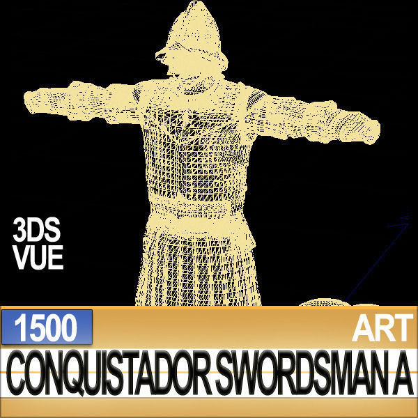Conquistador Swordsman Props Poser Daz A 1500 3D model_32