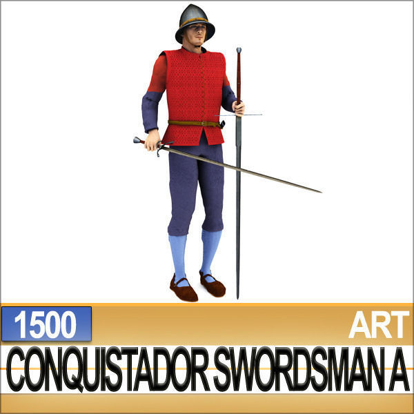 Conquistador Swordsman Props Poser Daz A 1500 3D model_7