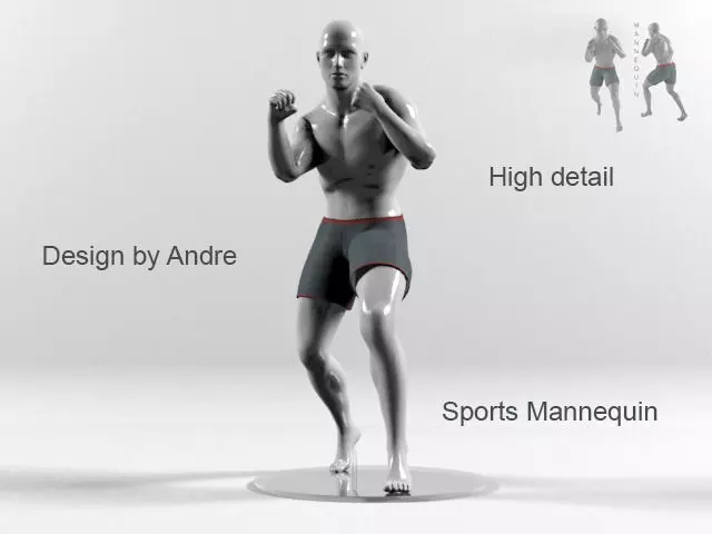 Sports Mannequin Boxer 3D model_0