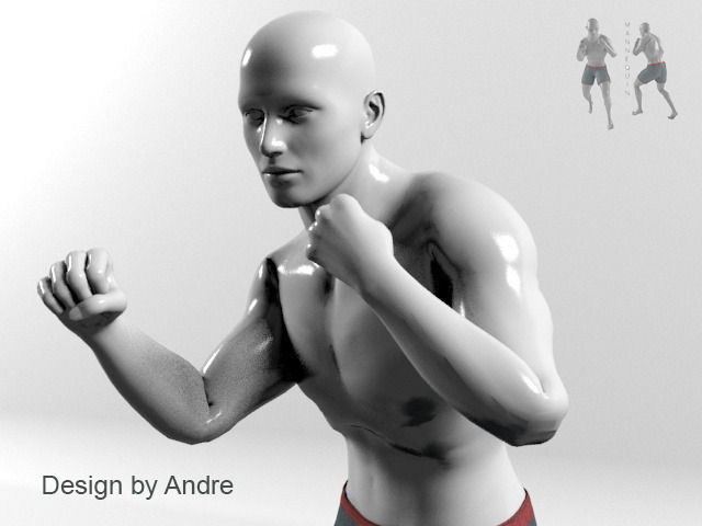 Sports Mannequin Boxer 3D model_1