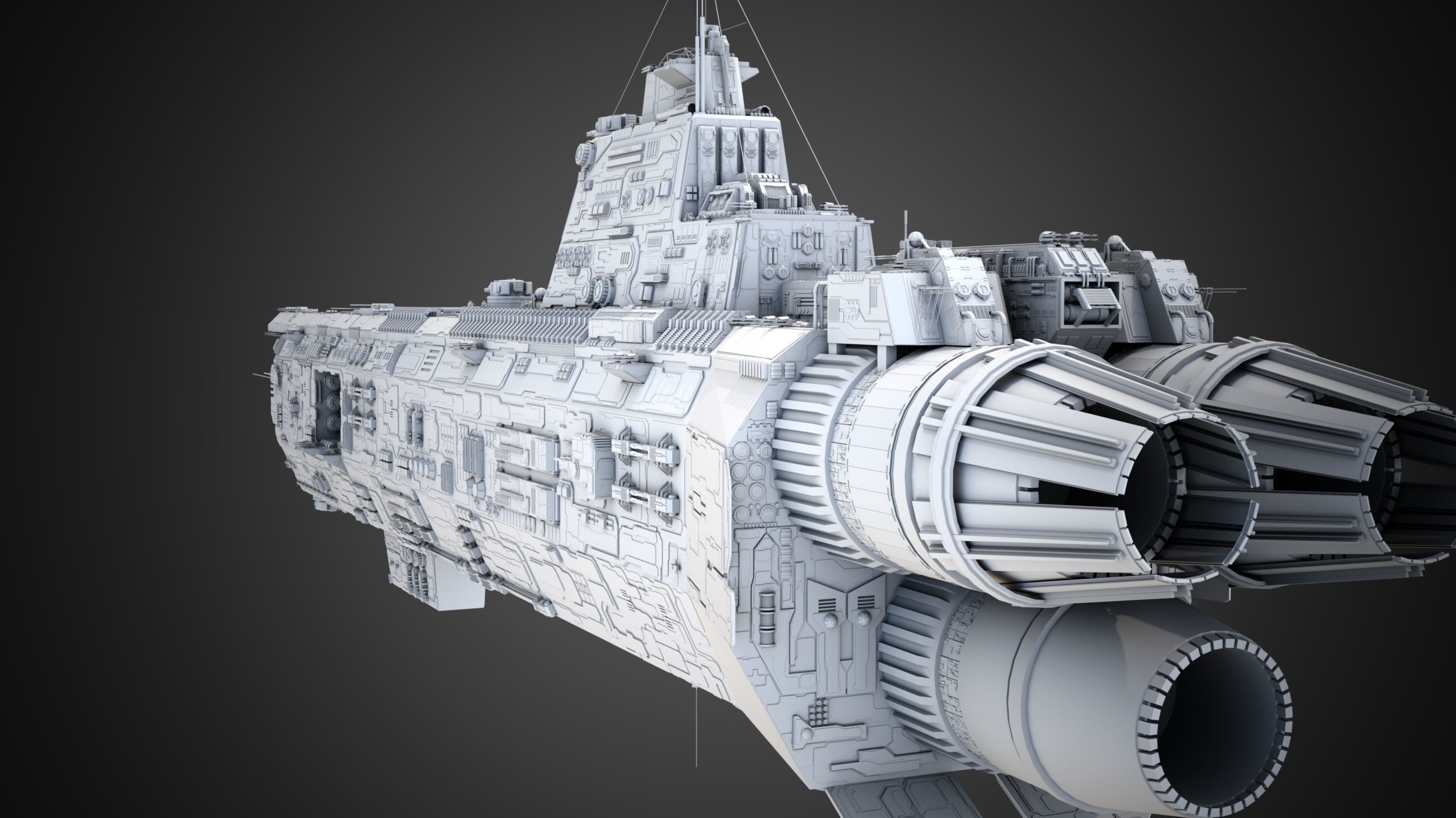 Carrier Spaceship - Saratoga class 3D model_17