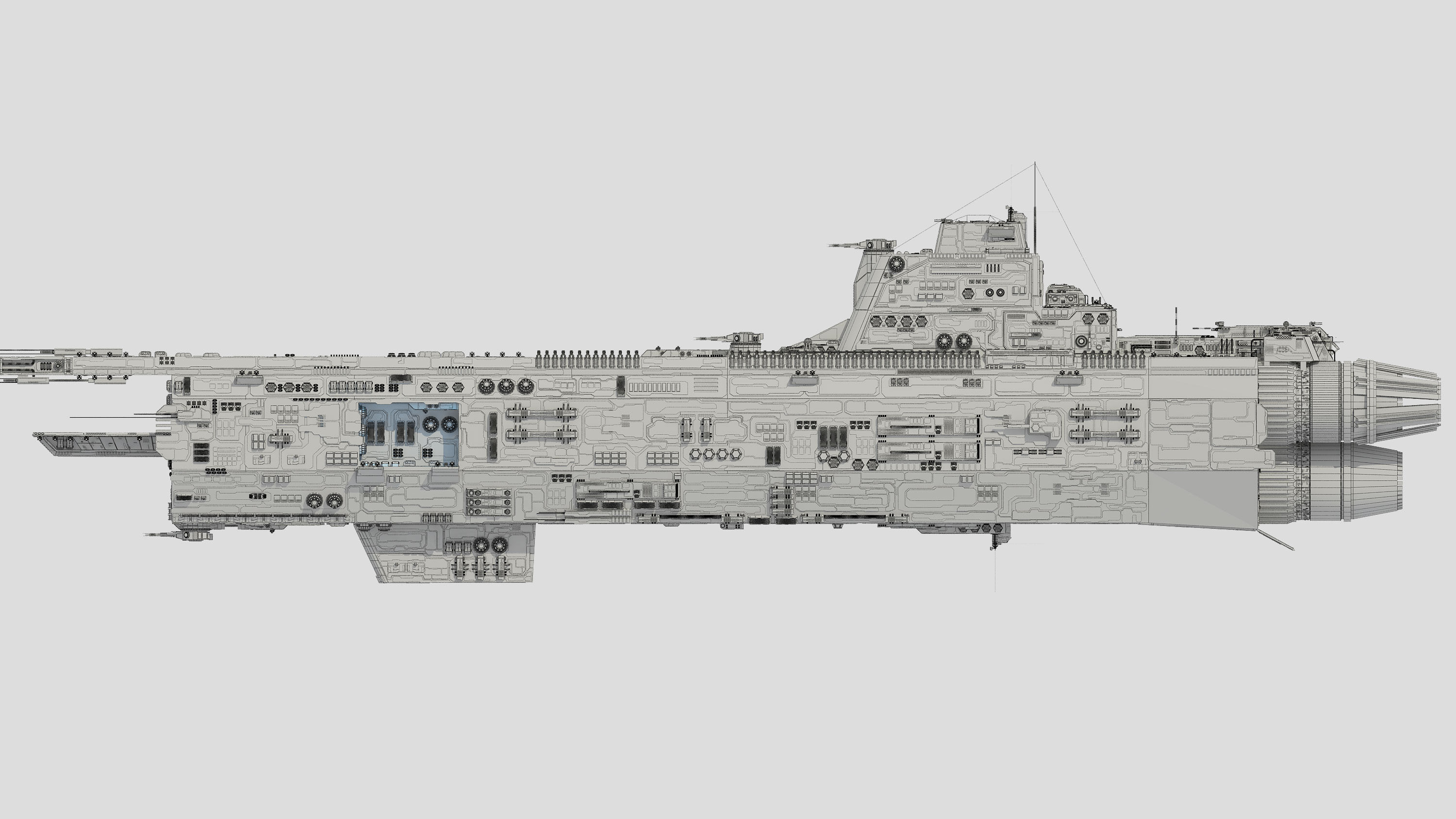 Carrier Spaceship - Saratoga class 3D model_30