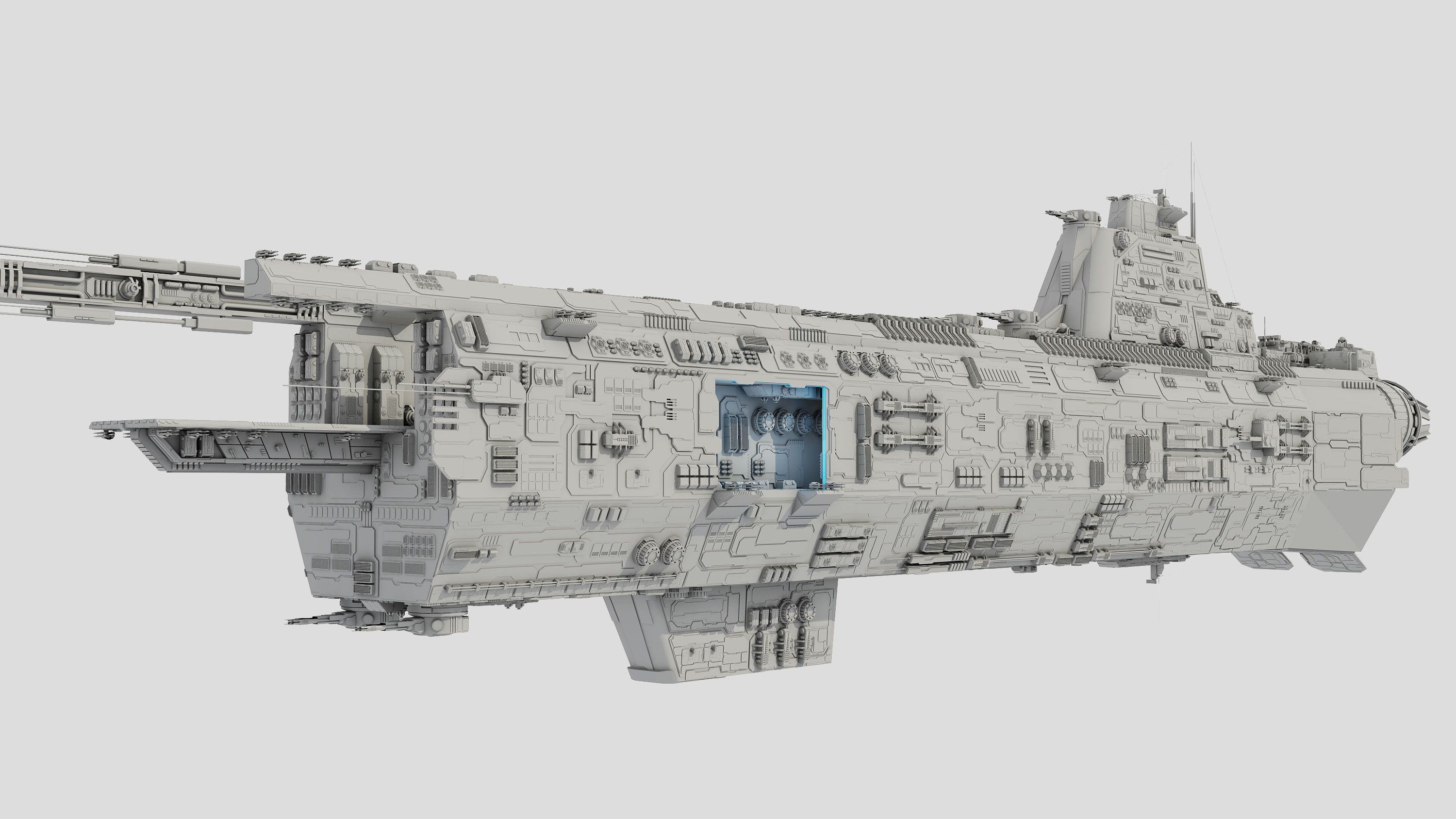 Carrier Spaceship - Saratoga class 3D model_25