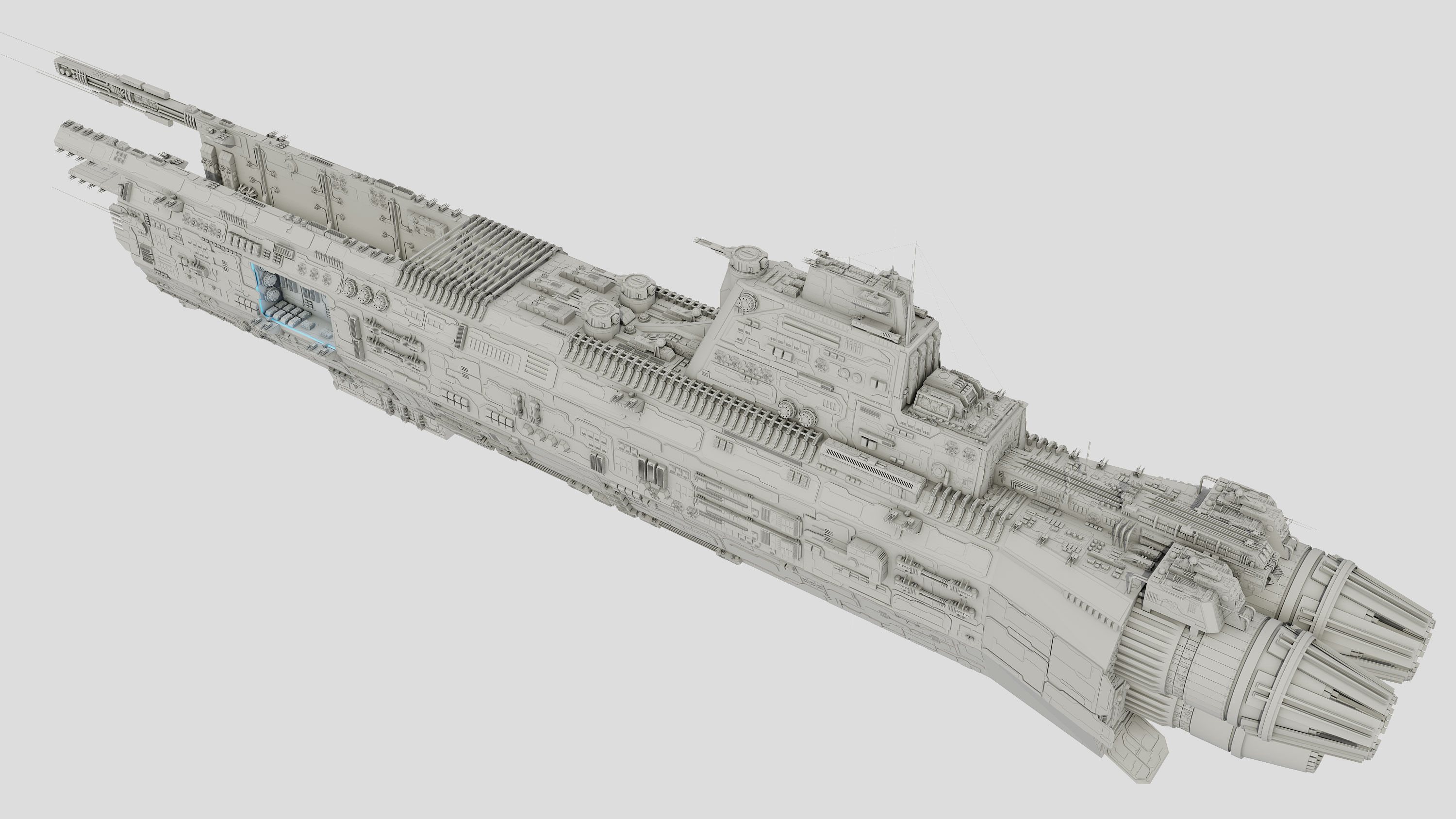 Carrier Spaceship - Saratoga class 3D model_18