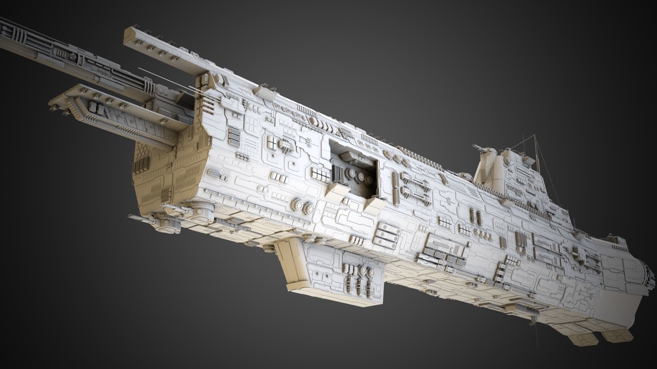 Carrier Spaceship - Saratoga class 3D model_16