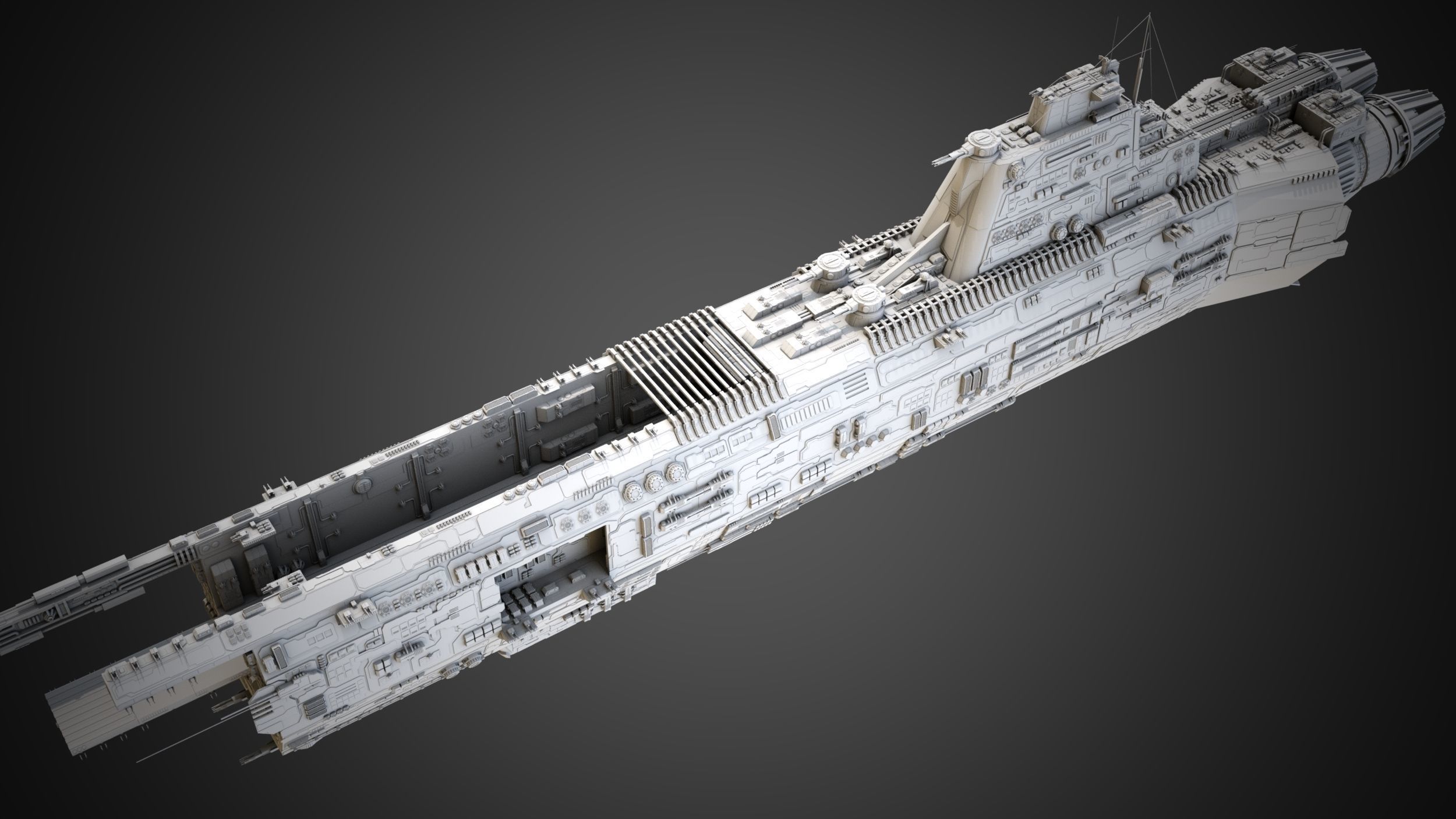 Carrier Spaceship - Saratoga class 3D model_3
