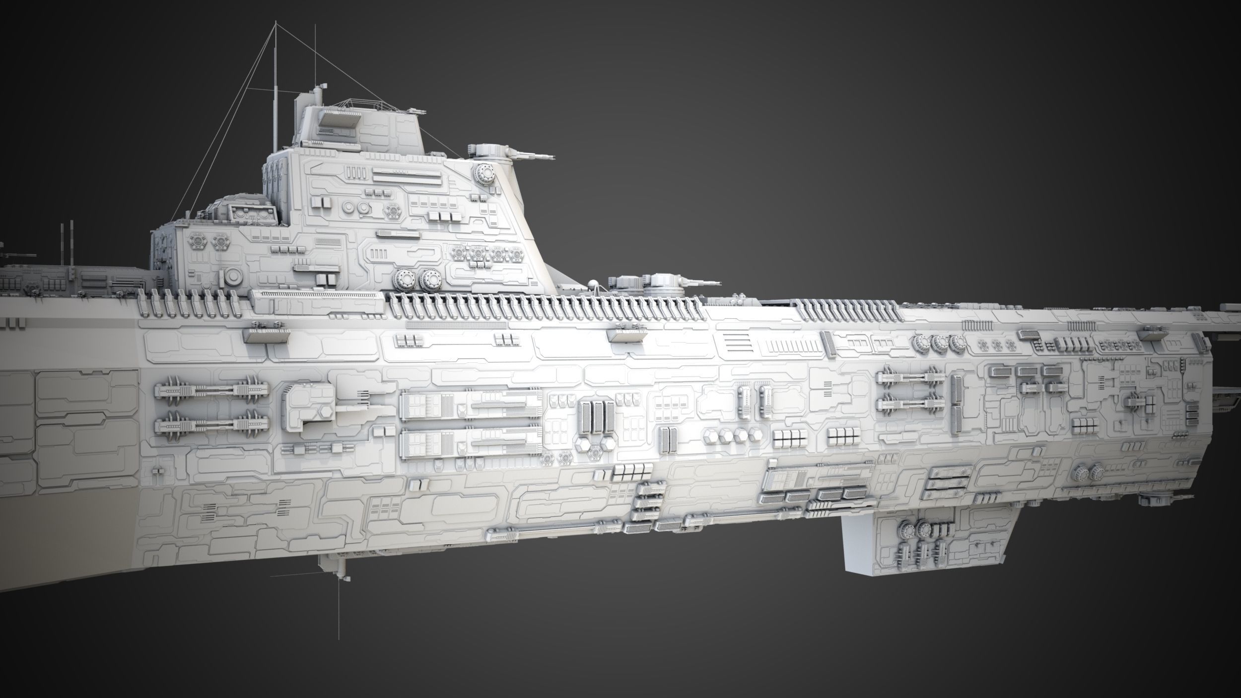 Carrier Spaceship - Saratoga class 3D model_6