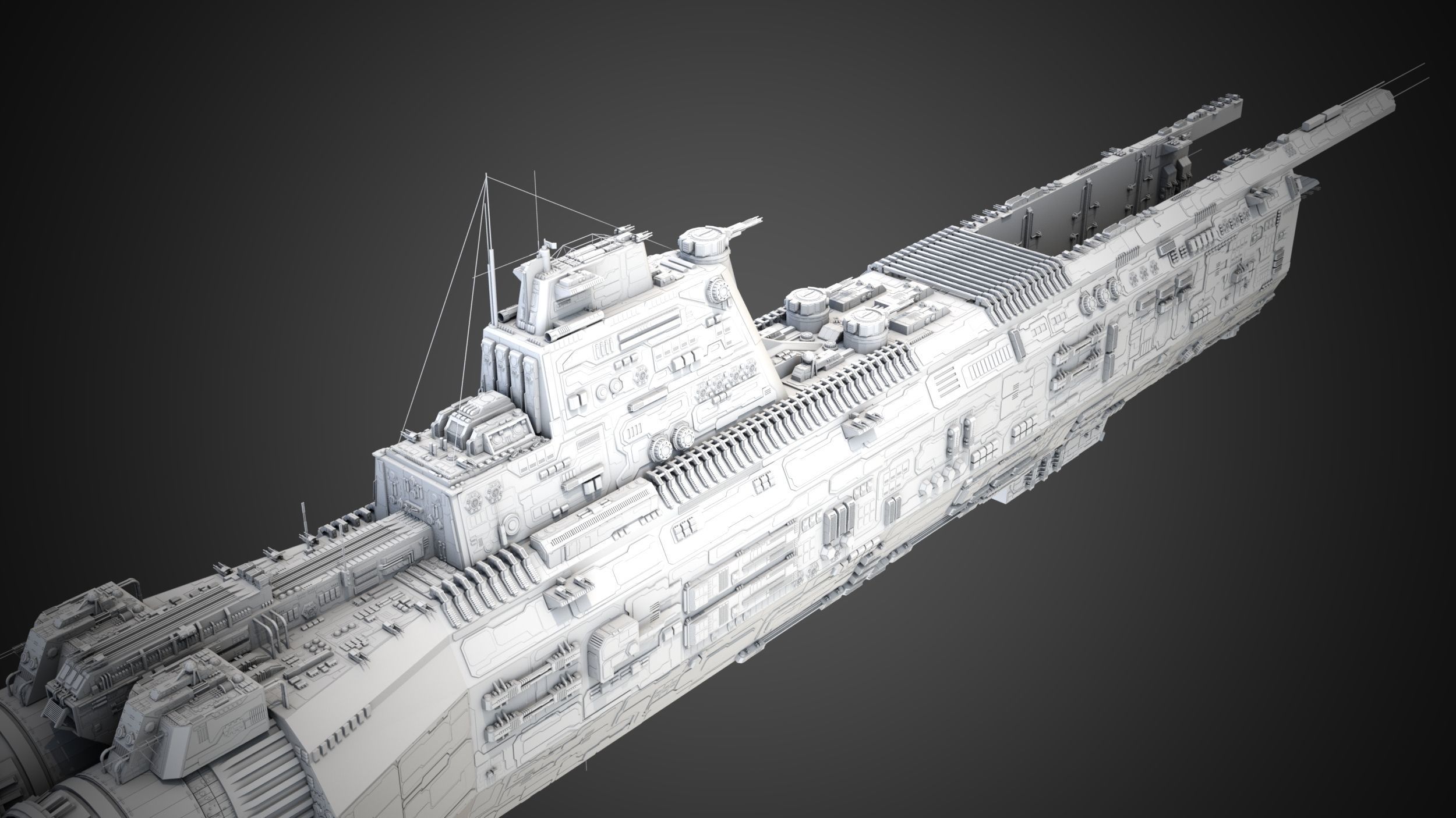 Carrier Spaceship - Saratoga class 3D model_11