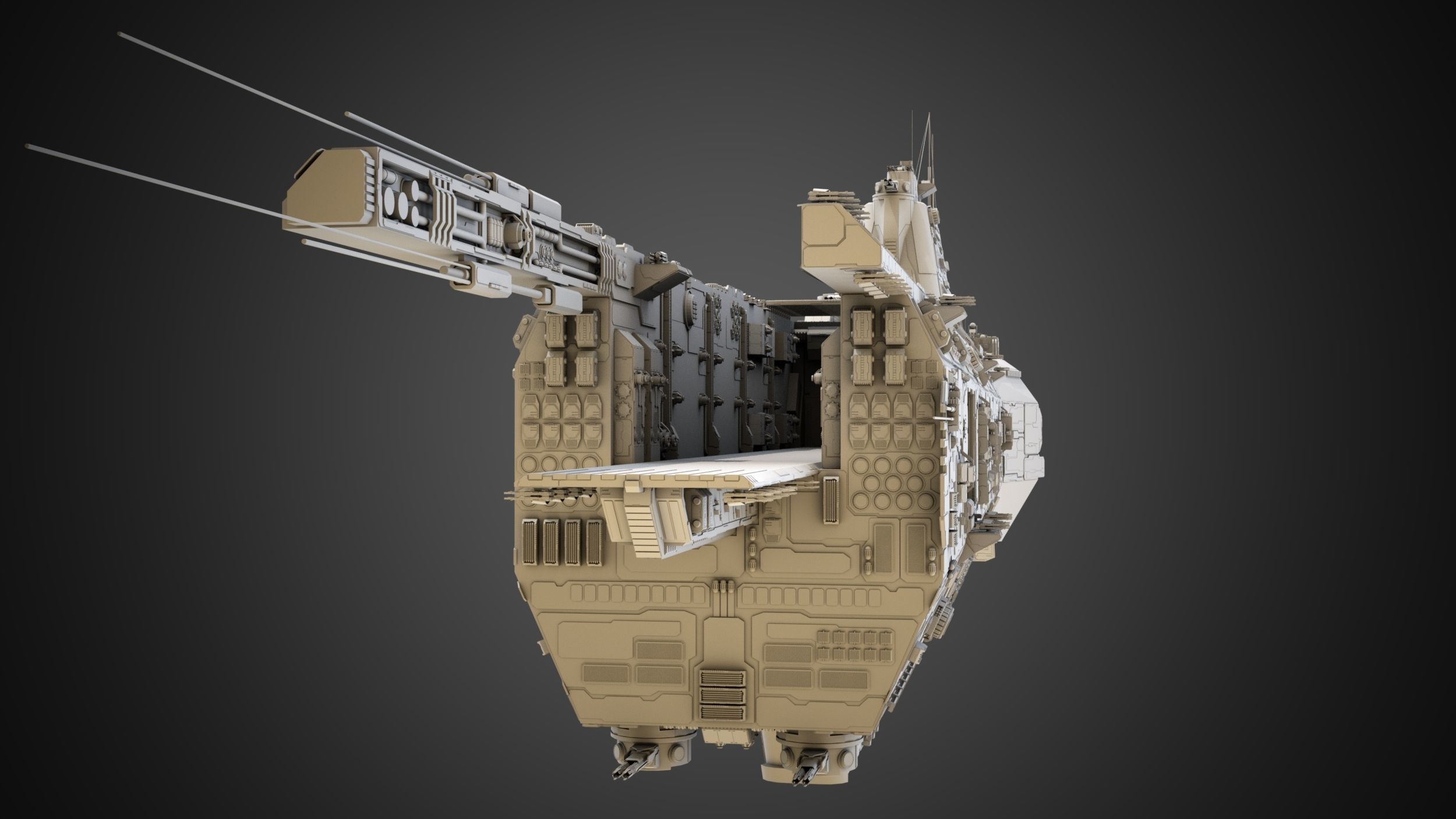 Carrier Spaceship - Saratoga class 3D model_15