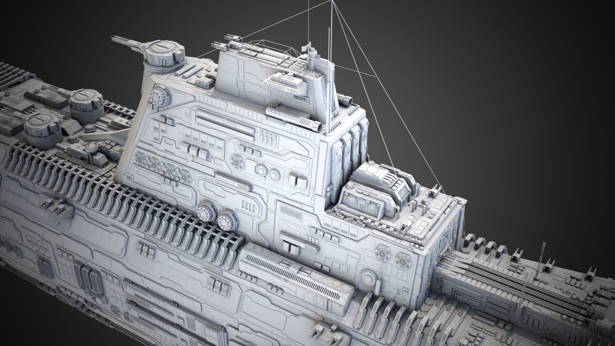 Carrier Spaceship - Saratoga class 3D model_4